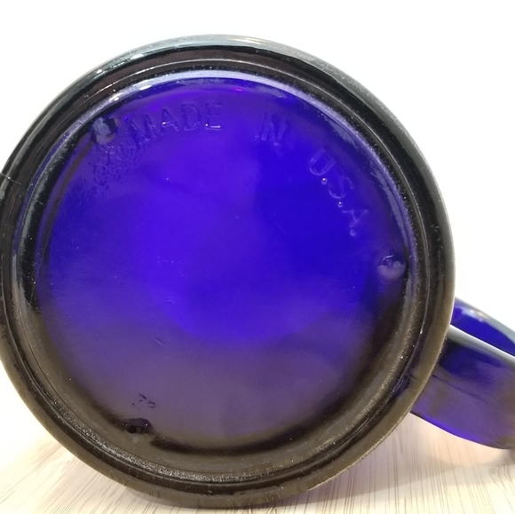 Retro deep color cobalt blue coffee mug Made In The U.S.A. - Picture 6 of 8